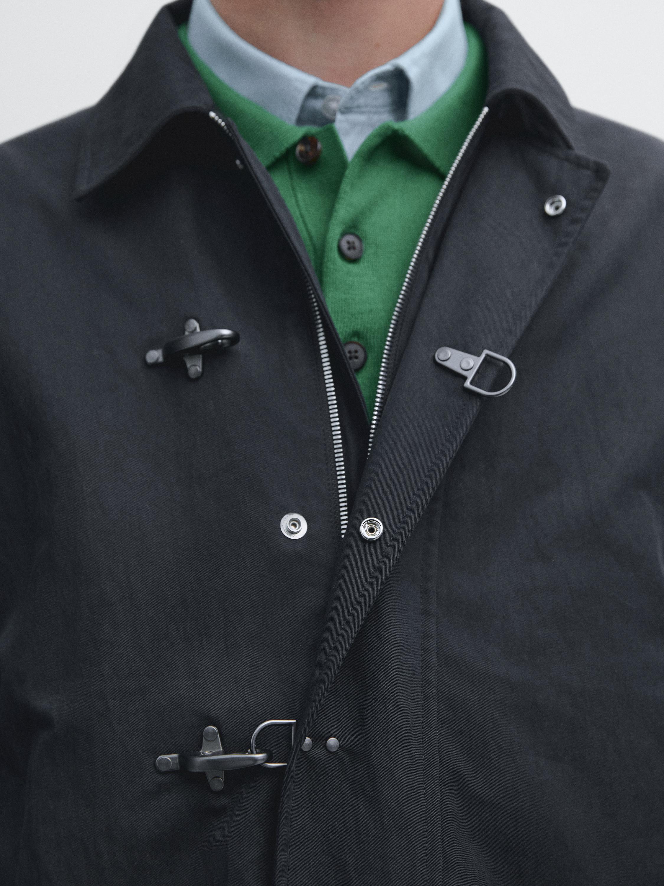 Cotton blend toggle jacket